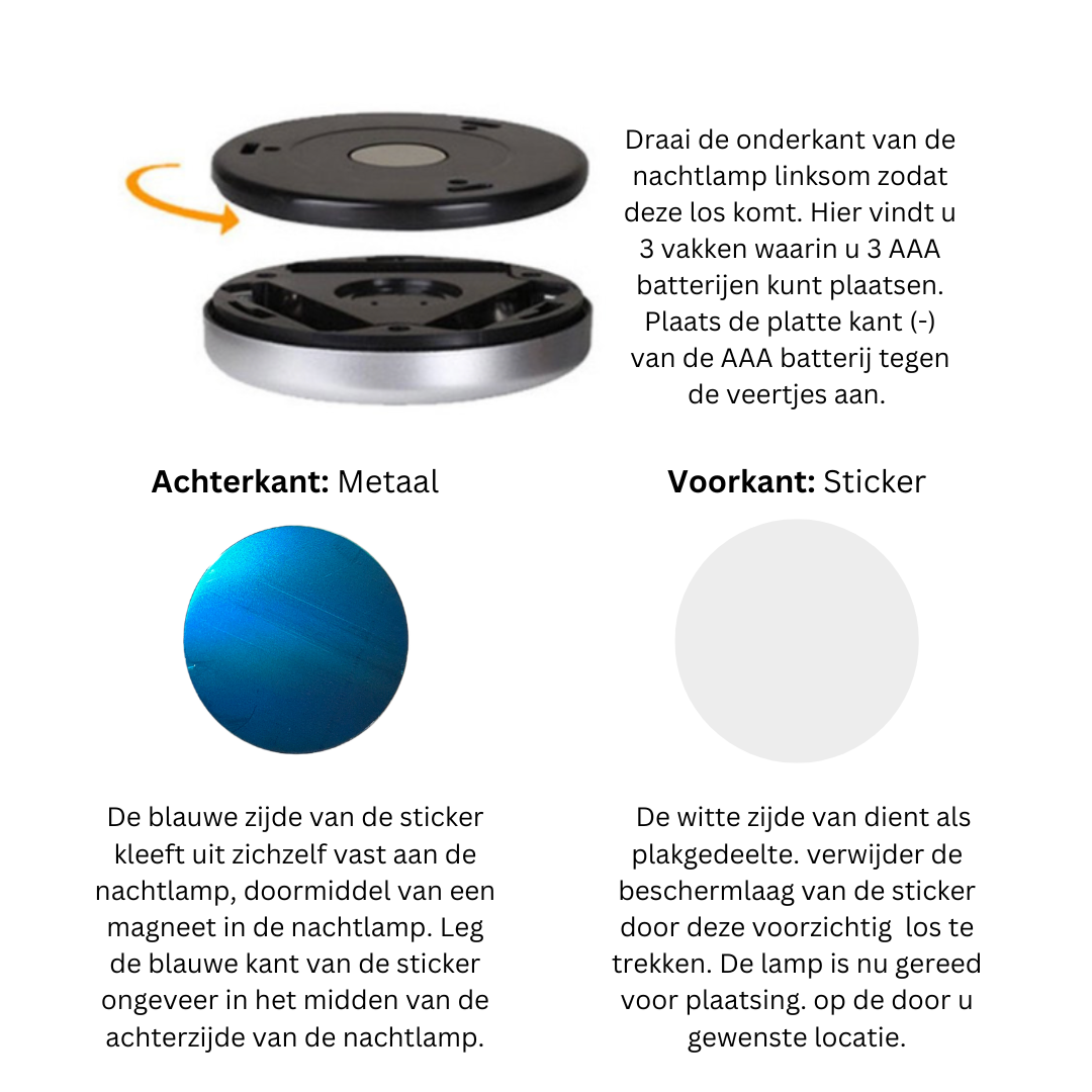 Draadloos Nachtlampje met Bewegingssensor - 3 stuks - LED