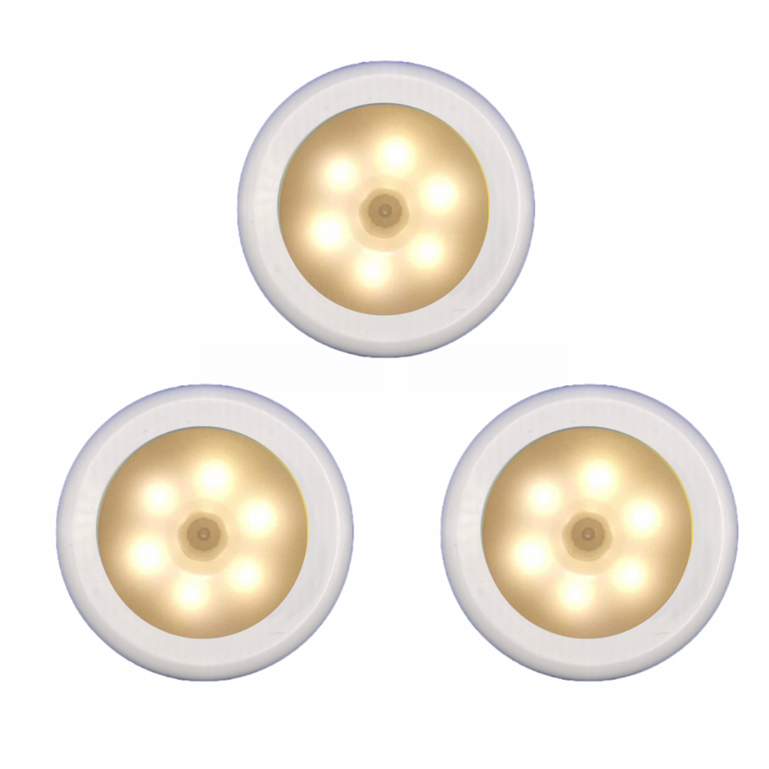 Draadloos Nachtlampje met Bewegingssensor - 3 stuks - LED