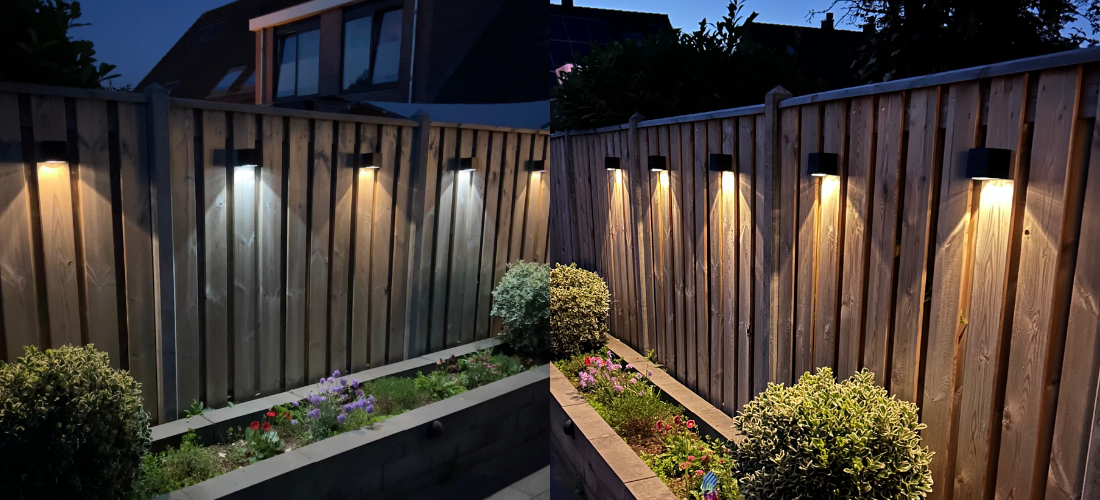 Solar wandlamp buiten zonne energie